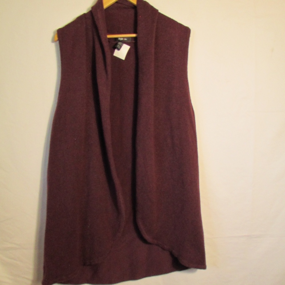Style & Co. Women's Burgundy Cardigan Vest - Picture 1 of 4